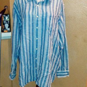 Old Navy Blue Stripe Button Down Shirt X-Large